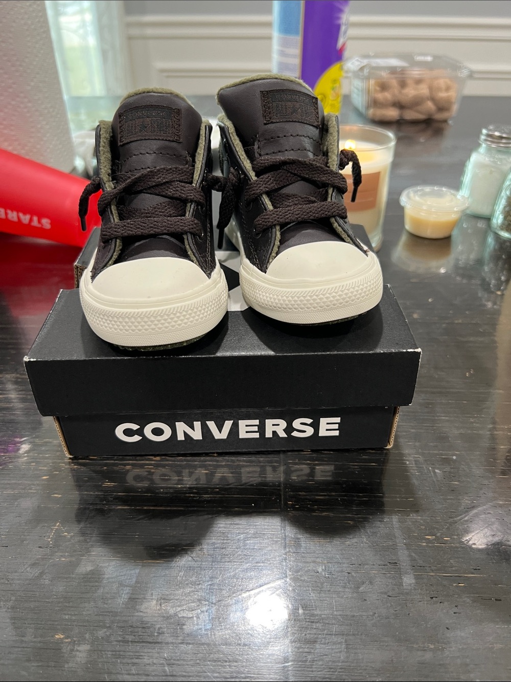 Converse Kids High-Top Sneakers in Black and White